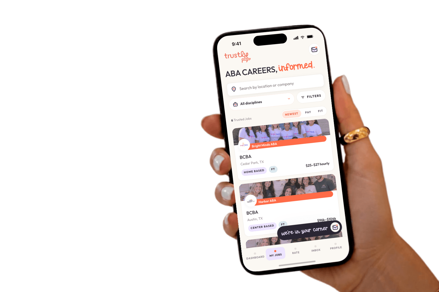 Illustration of Trusted Jobs on a phone